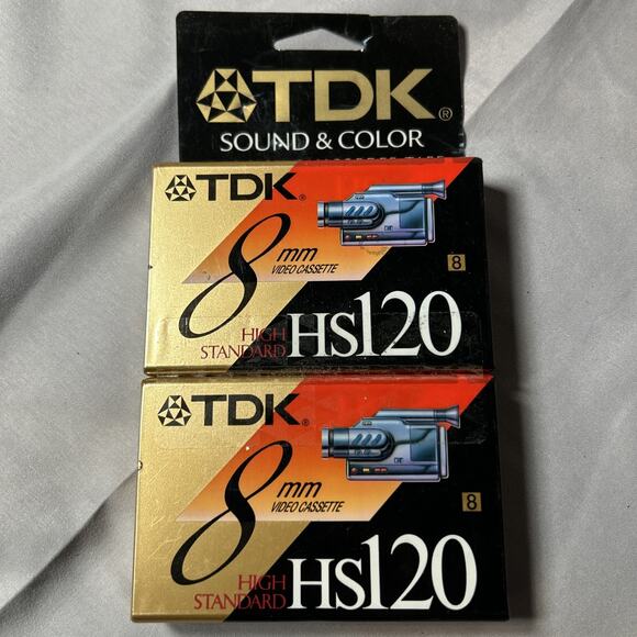 Sealed 2x TDK 8mm HS120 Video Camcorder Cassette Tape High Standard - Picture 1 of 7